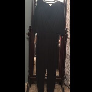 Plunging neckline jumpsuit
